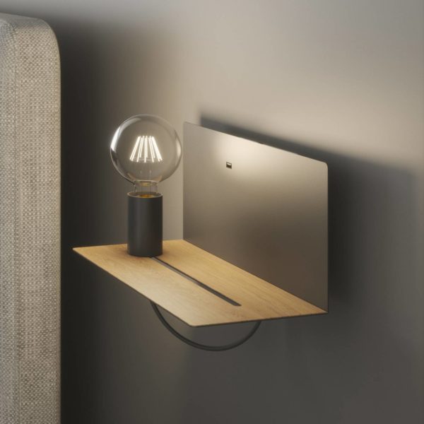 Eco-Light Applique murale Flash, noir, largeur 33 cm, aluminium Eco-Light