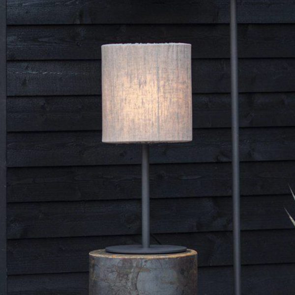 PR Home Lampe de table d’extérieur Agnar, gris foncé / blanc, 57 cm PR Home