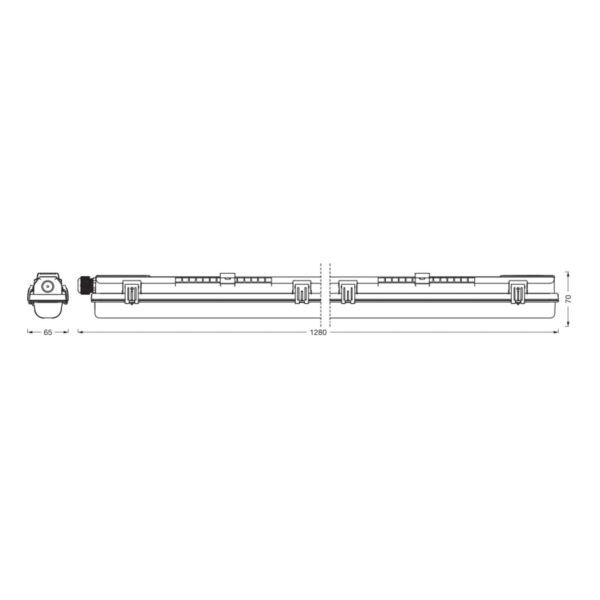 LEDVANCE Luminaire pour pièces humides Submarine PCR 120 G13 T8 13,5 W LEDVANCE