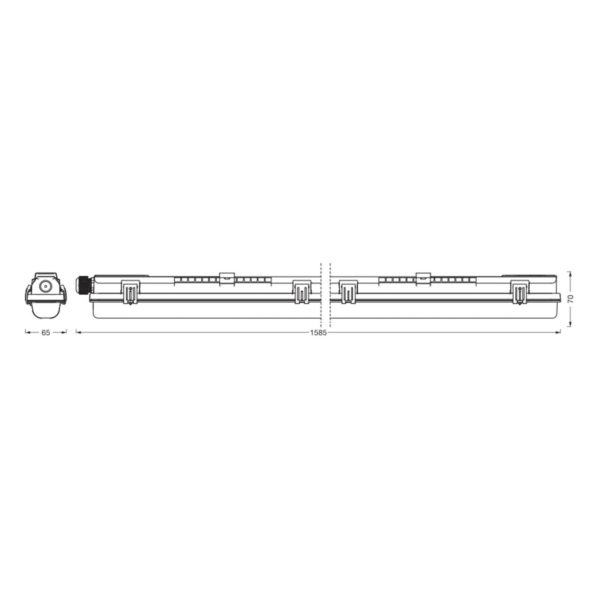 LEDVANCE Luminaire pour pièces humides Submarine 150 PCR G13 T8 840 20 W LEDVANCE