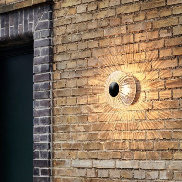 DESIGN BY US Applique d’extérieur LED New Wave Optic, verre, Ø 26 cm, IP65 DESIGN BY US