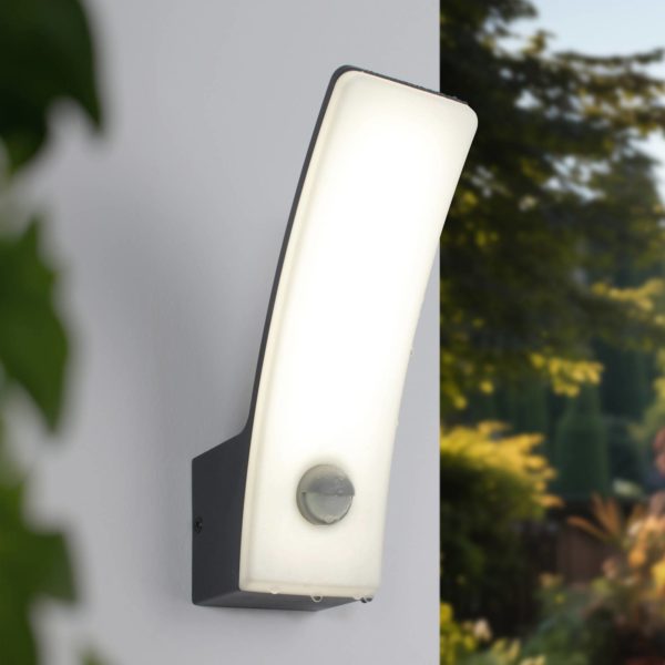 Eco-Light Applique d’extérieur LED Kairo, anthracite, plastique, capteur Eco-Light