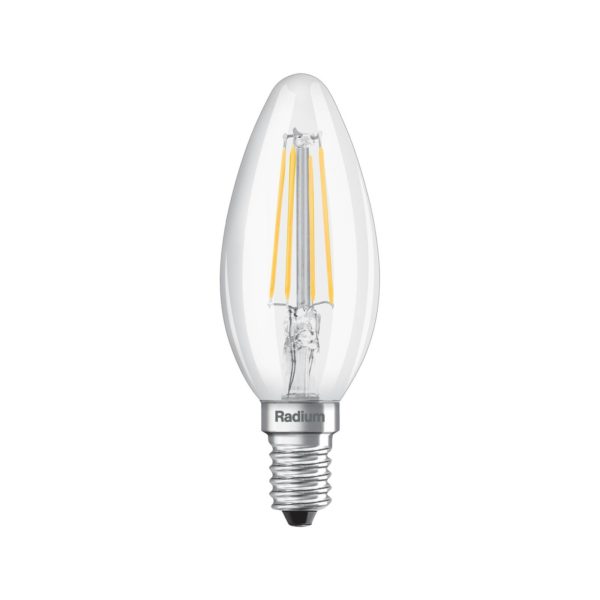 Radium ampoule bougie à filament LED Essence, E14 4W, 827, 470lm Radium