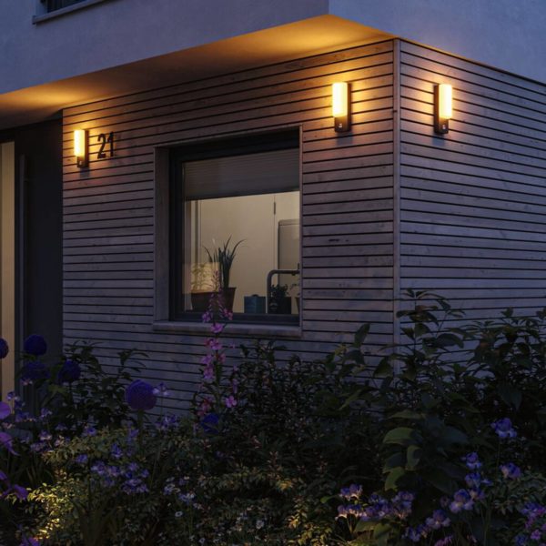 Paulmann Applique d’extérieur LED Bonnie, aluminium, 2200/3000K, capteur Paulmann