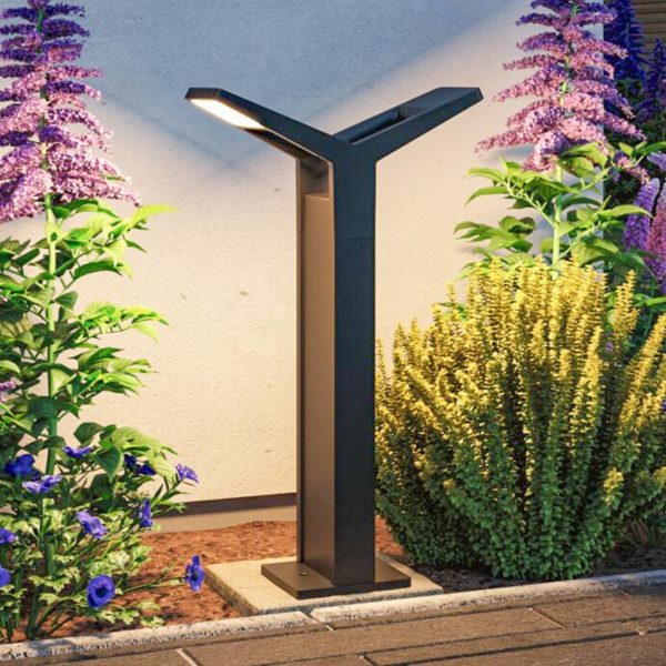 Paulmann Borne lumineuse LED Juntea, anthracite, détecteur, à 2 lampes. Paulmann