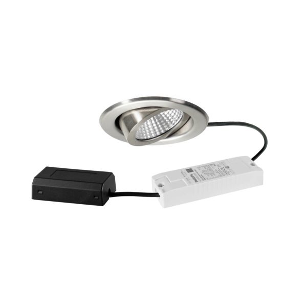 BRUMBERG Spot encastré LED BB09, DALI, boîtier de raccordement, inox BRUMBERG