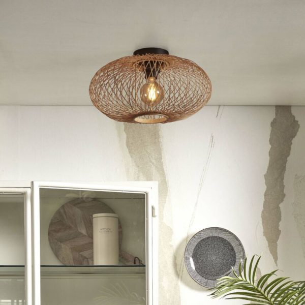 GOOD & MOJO Plafonnier Cango, naturel, Ø 40 cm, hauteur 20 cm Good & Mojo