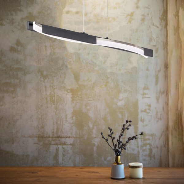 FISCHER & HONSEL Suspension LED Bridge, noir/nickel, longueur 95 cm FISCHER & HONSEL