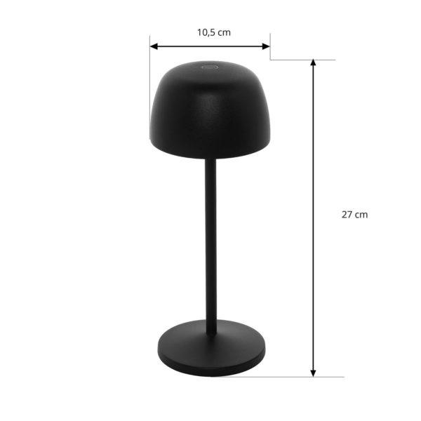 Lindby Lampe de table LED à accu Arietty, noir, set de 3 pièces LINDBY