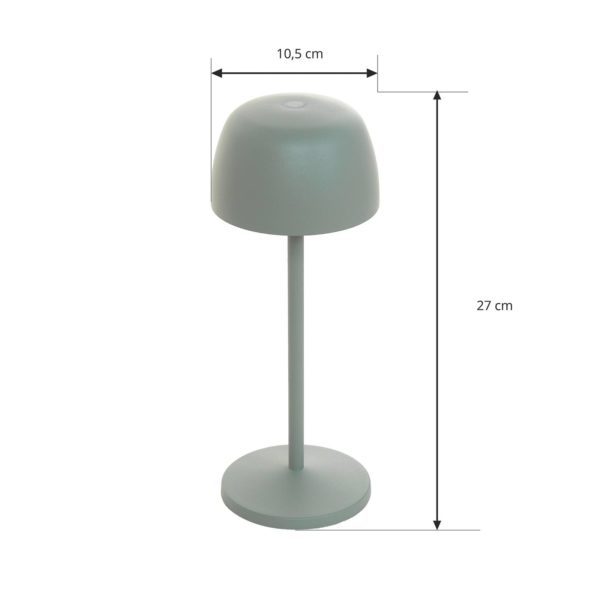 Lindby Lampe de table LED à accu Arietty, vert sauge, set de 3 pièces LINDBY