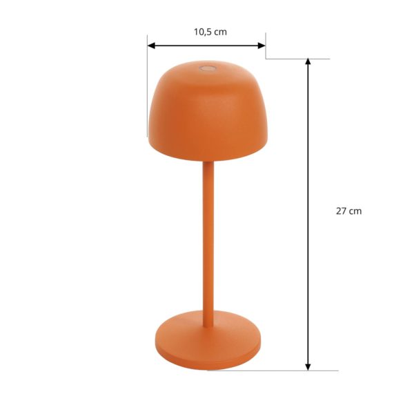 Lindby Lampe de table LED à accu Areitty, orange, set de 2 pièces LINDBY