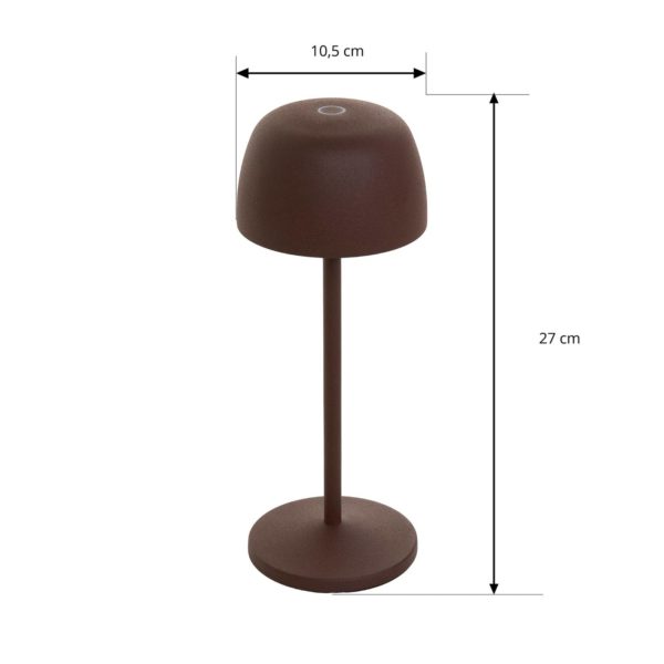 Lindby Lampe de table LED à accu Arietty, brun rouille, set de 3 pièces LINDBY