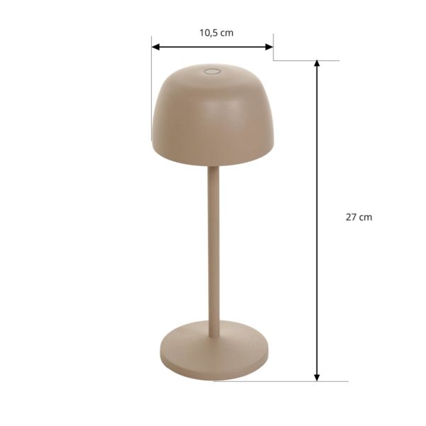 Lindby Lampe de table LED à accu Arietty, beige sable, set de 2 pièces LINDBY