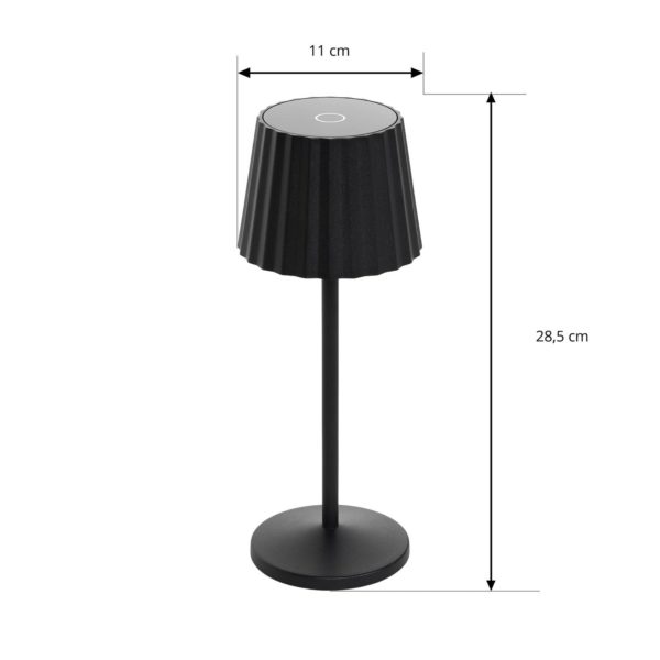 Lindby Lampe de table LED à accu Esali, noir, set de 2 pièces LINDBY