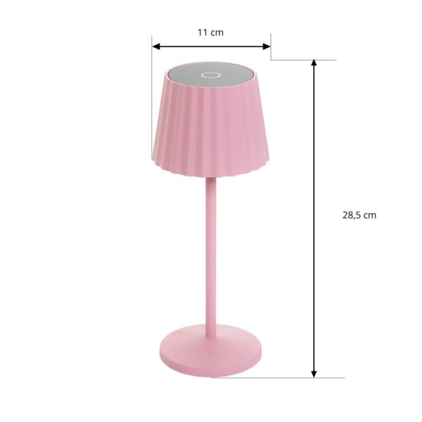 Lindby Lampe de table LED à accu Esali, rose, set de 2 pièces LINDBY