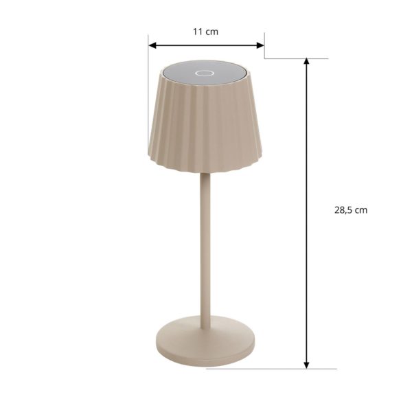 Lindby Lampe de table LED à accu Esali, beige sable, set de 2 pièces LINDBY