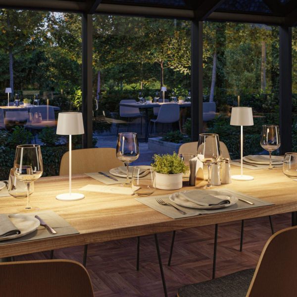 Paulmann Lampe de table LED à accu Gilo, blanc, plastique, IP44 Paulmann