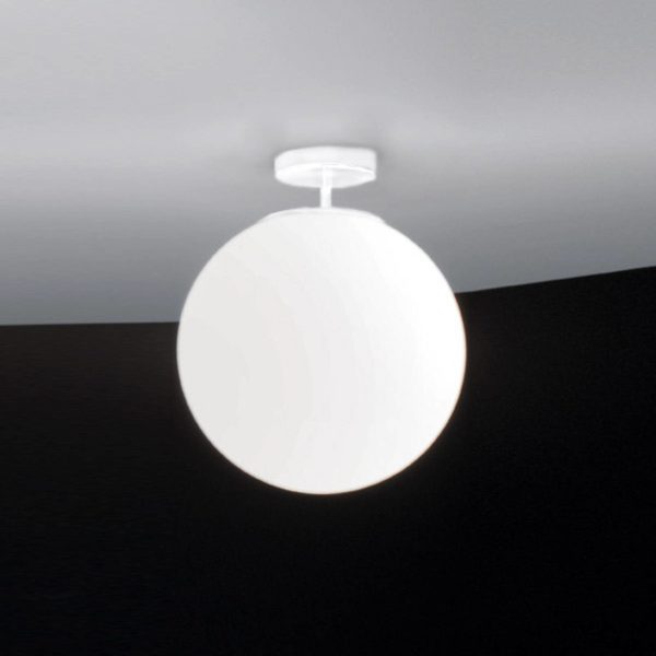 Ailati Plafonnier en verre Sferis, 30 cm, blanc Ailati