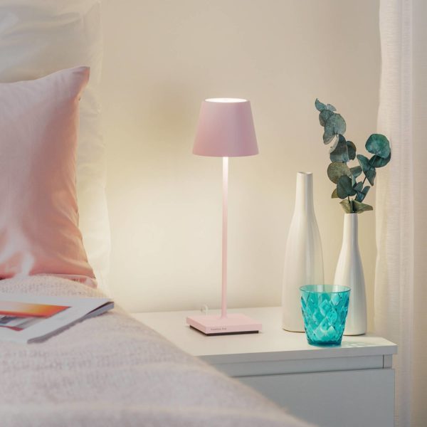 Zafferano Poldina lampe à poser LED, batterie, mat, rose Zafferano