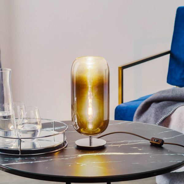 Artemide Gople Mini lampe à poser bleue/argentée Artemide