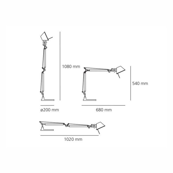 Artemide Tolomeo Mini lampe sur pied alu 2700K Artemide
