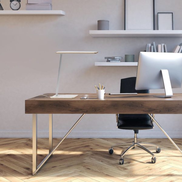 Aluminor Lampe de bureau LED Orbit avec induction, dorée Aluminor