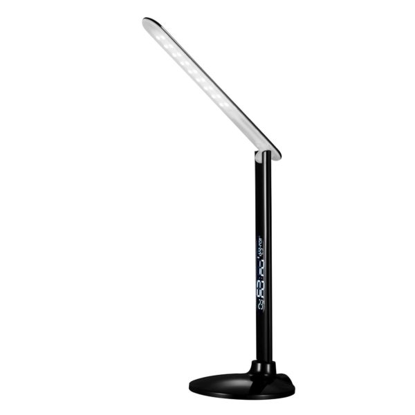 Aluminor Lampe de bureau LED Success avec horloge, noire Aluminor