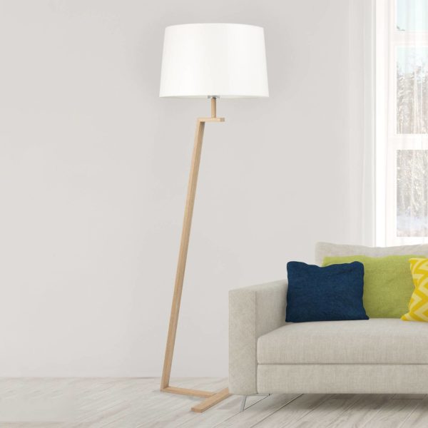 Aluminor Lampadaire Memphis LS avec abat-jour tissu, blanc Aluminor