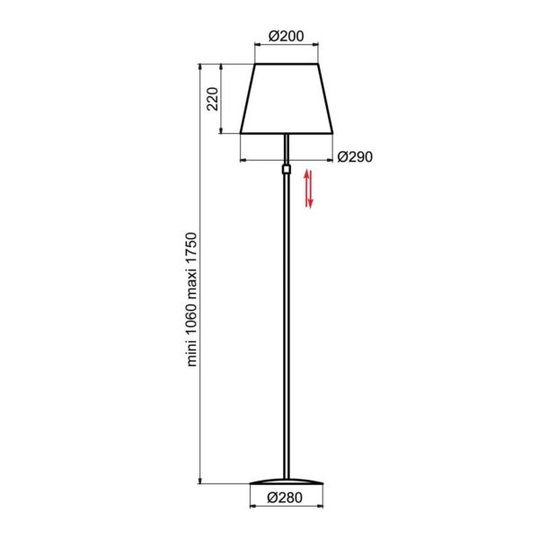 Aluminor Store lampadaire, chromé/blanc Aluminor