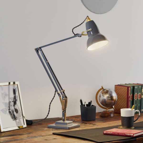 Anglepoise Original 1227 Brass lampe poser grise Anglepoise