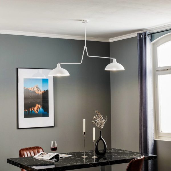 ALDEX Suspension 1036, à 2 lampes, blanche ALDEX