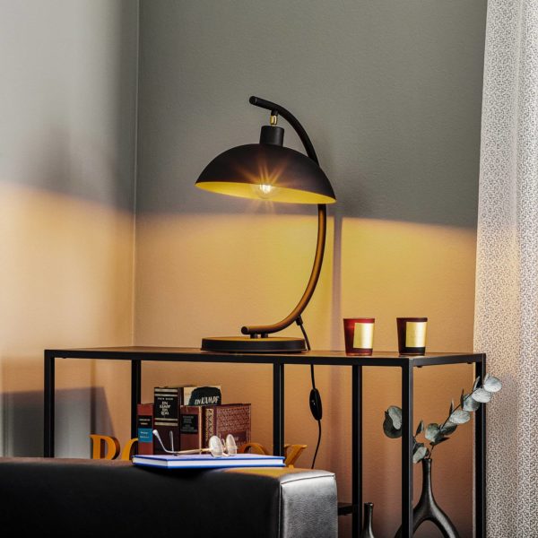 ALDEX Lampe à poser 1036, à 1 lampe, noire-dorée ALDEX