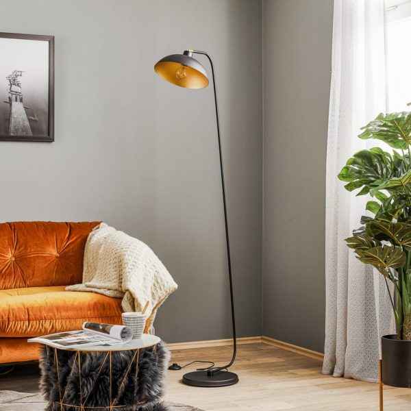 ALDEX Lampadaire 1036, à 1 lampe, noir-doré ALDEX