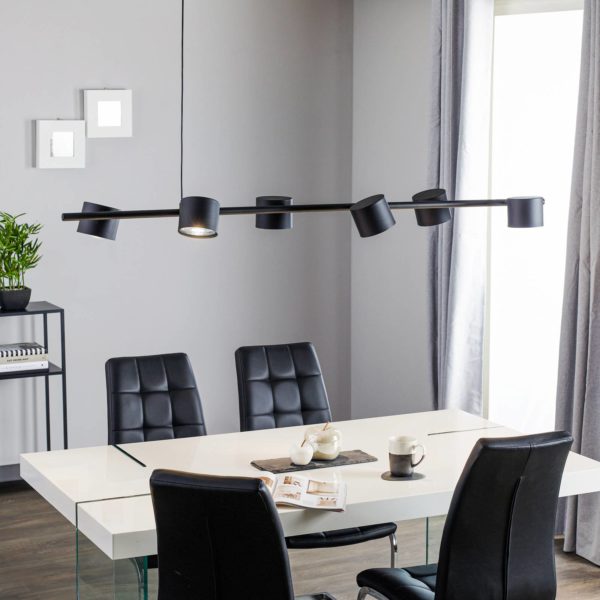 ALDEX Suspension Bot noire, à six lampes ALDEX