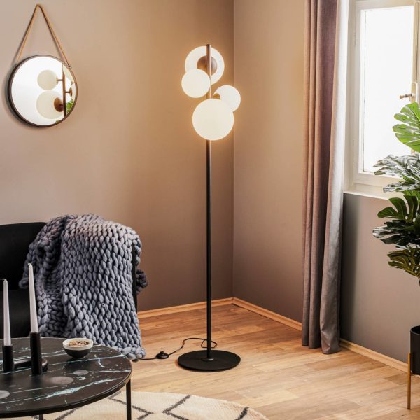 ALDEX Lampadaire Bloom à quatre lampes, noir ALDEX