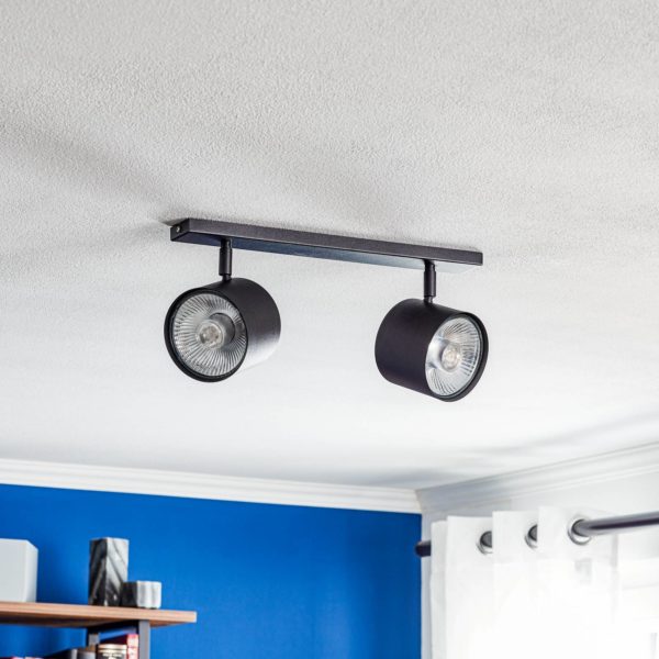 ALDEX Spot pour plafond Bot, noir, à 2 lampes ALDEX
