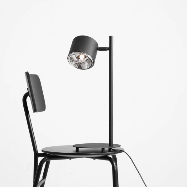 ALDEX Lampe à poser Bot noire, tête de lampe mobile ALDEX