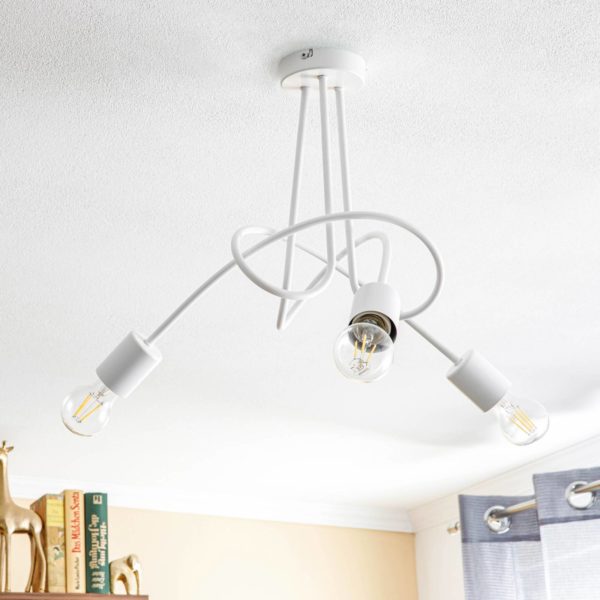 Alfa Plafonnier Tarnow à trois lampes, blanc Alfa