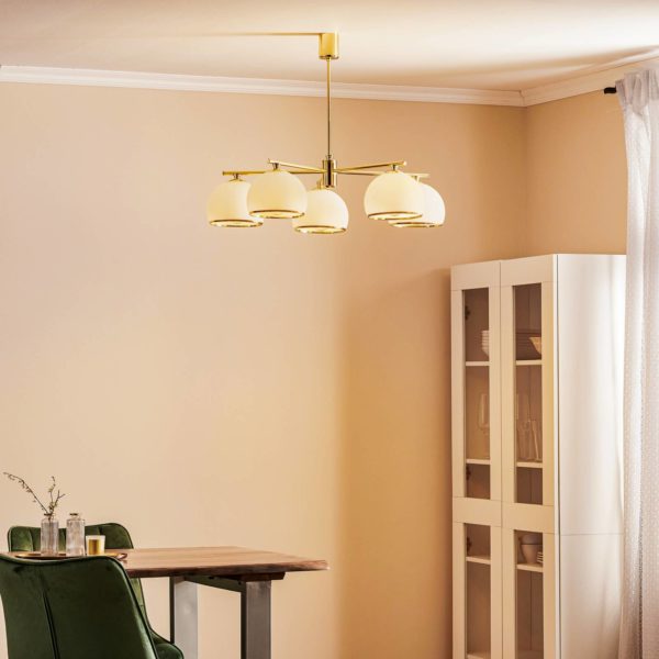 Argon Suspension Mina à 5 lampes, laiton Argon