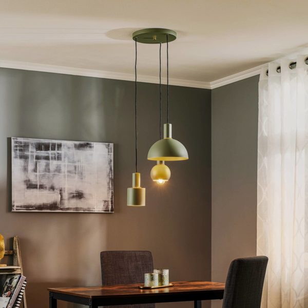 Argon Suspension Selma, à 3 lampes, verte Argon