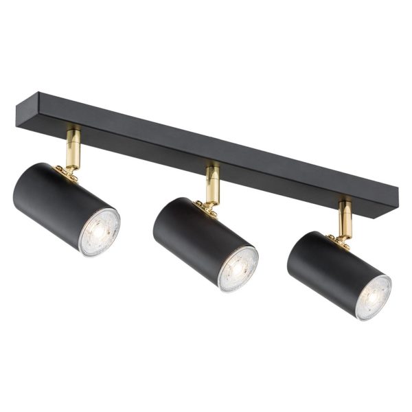 Argon Spot pour plafond Lund noir, à trois lampes Argon