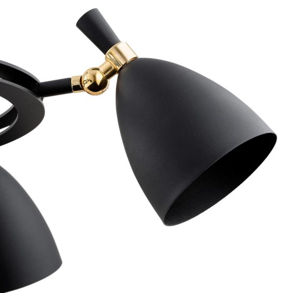 Argon Suspension Charlotte, à cinq flammes, noir Argon