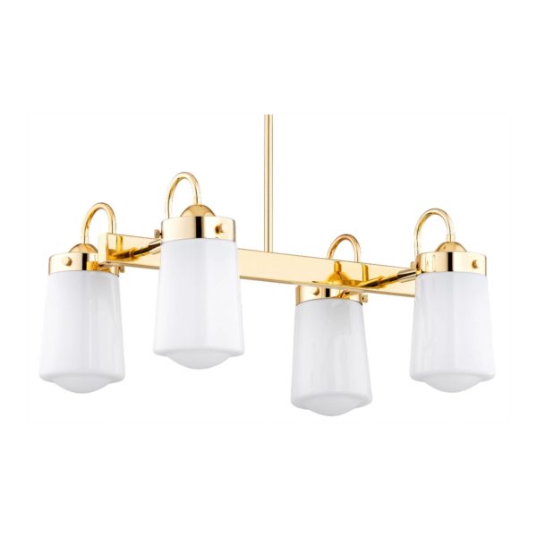 Argon Suspension Pasadena, laiton/blanc, à 4 lampes Argon