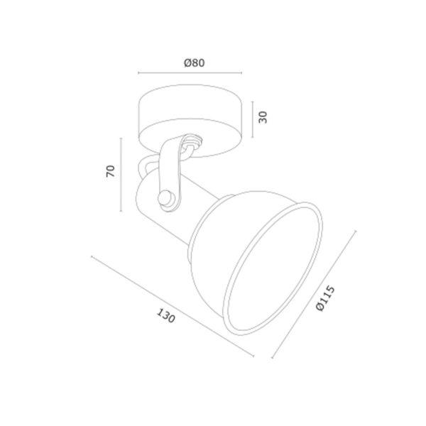 Argon Spot pour plafond Twist, pivotant, à 1 lampe, noir Argon