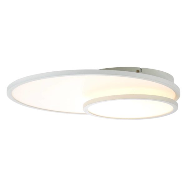 Brilliant Plafonnier LED Bility, rond, cadre blanc Brilliant