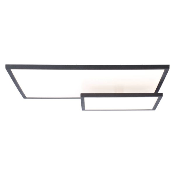 Brilliant Plafonnier LED Bility, rectangulaire, cadre noir Brilliant