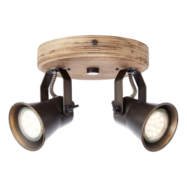 Brilliant Spot pour plafond Seed à 2 lampes, noir Brilliant