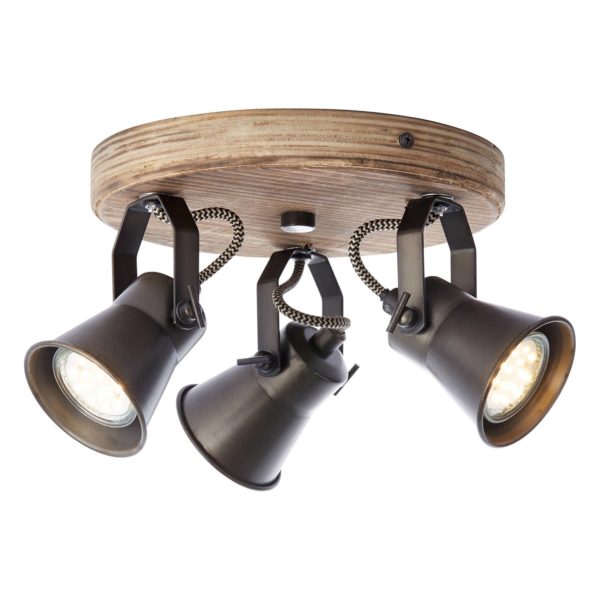 Brilliant Spot pour plafond Seed à 3 lampes, noir Brilliant