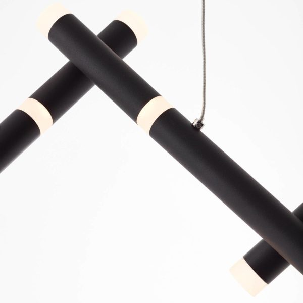 Brilliant Suspension LED Lagano, allongée, à six lampes Brilliant
