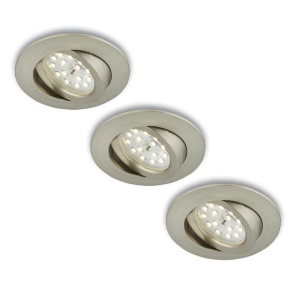 Briloner Spot encastré LED rotatif en set de 3 nickel mat Briloner